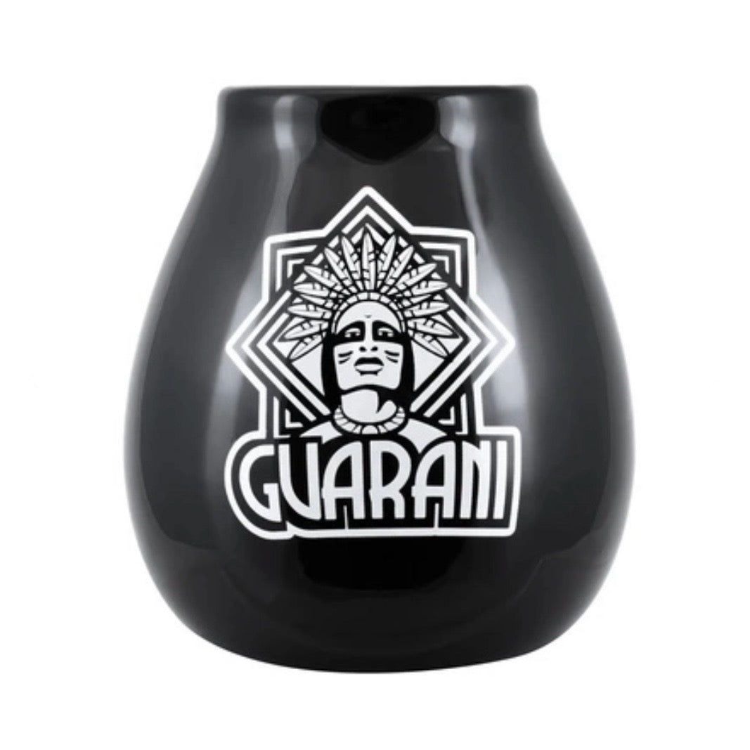Guarani Gourd Mate Calabaza in ceramica - Coppa per Yerba Mate nera 350ml