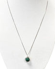 Necklace with sphere pendant in Malachite - 925 silver