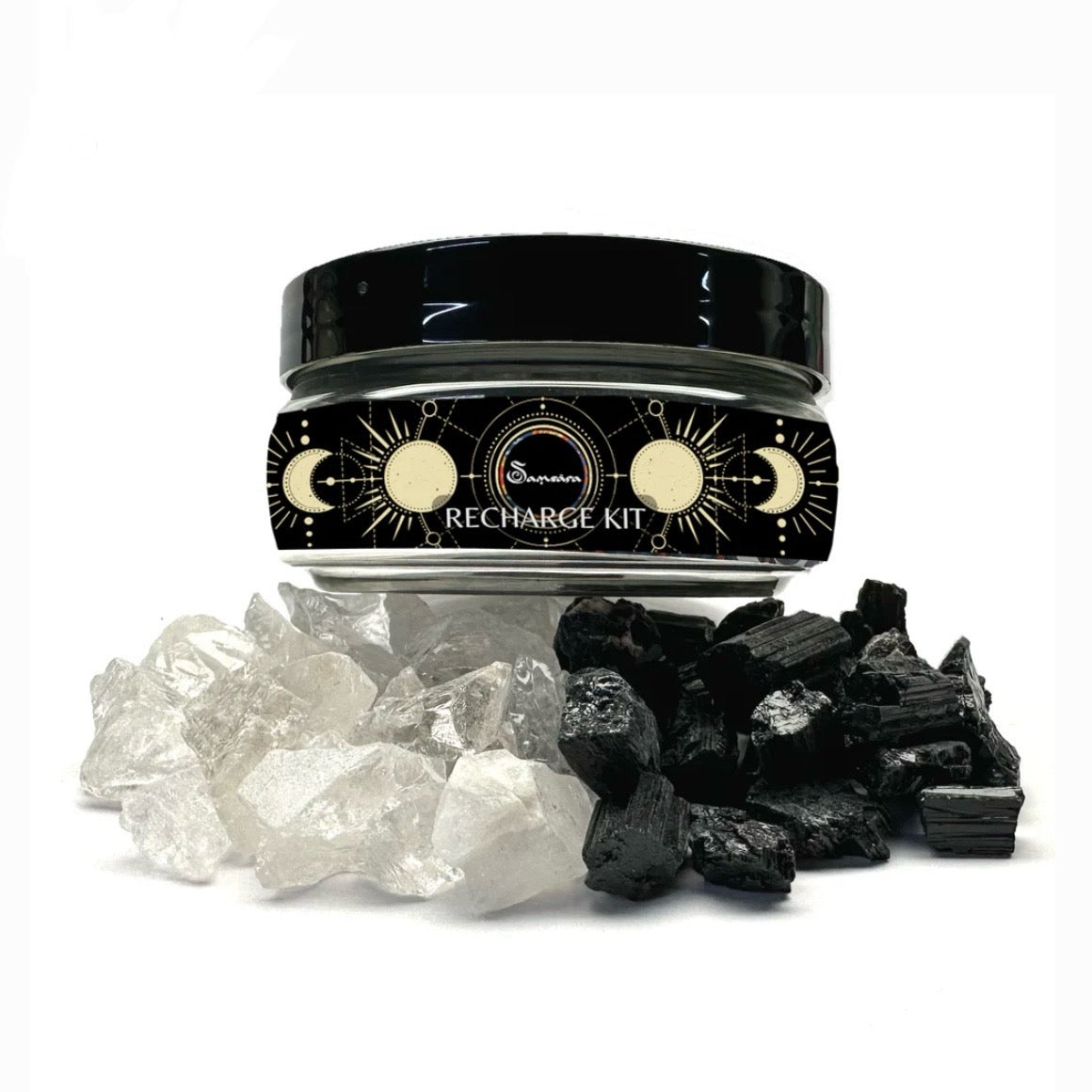 Samsara Kit Purification Pietre to load and download Mineral Quality A - Rocca crystal and black tour Up load/unloading