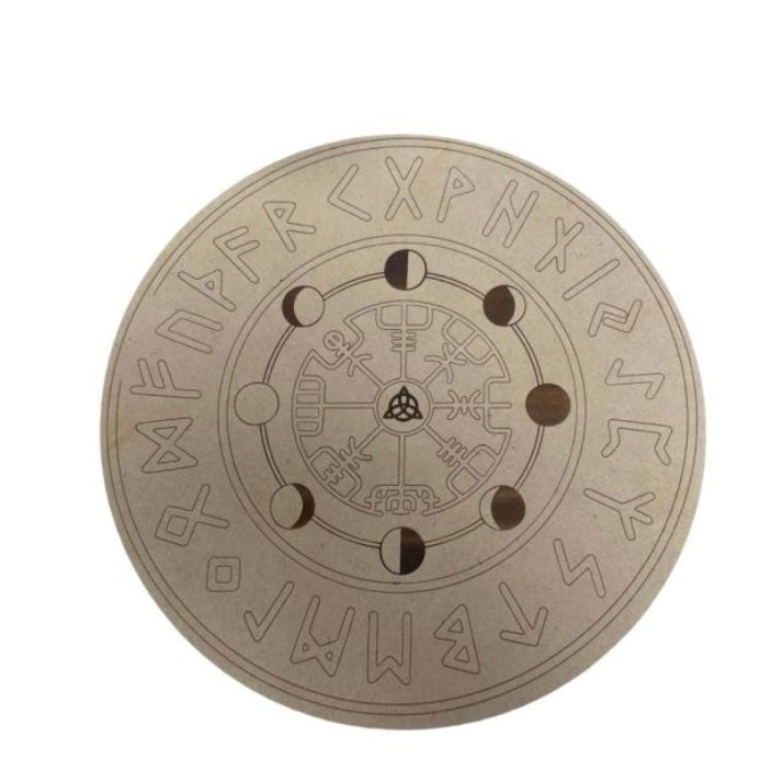 Tavola divinatoria Futhark in legno per Rune - 20cm