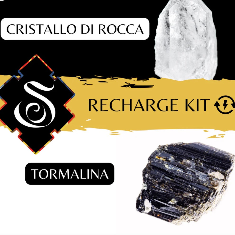 Samsara Kit Purification Pietre to load and download Mineral Quality A - Rocca crystal and black tour Up load/unloading