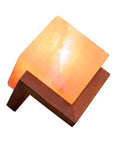 Lampada di Sale dell'Hymalaya naturale cubo con base diagonale - 3-4kg