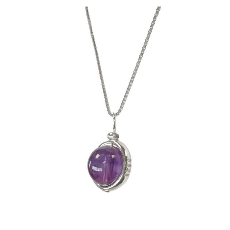 Collana con pendente a sfera in Ametista - Argento 925