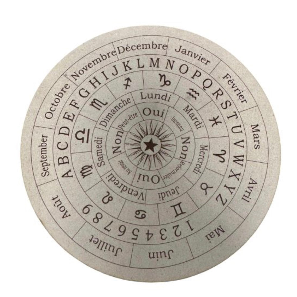 Wooden divinatory tablet for pendulum