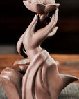 Bruciaincenso a cascata Mano con Loto in ceramica per Incenso in coni - Portaincenso a fontana 18cm - clorophilla-shop