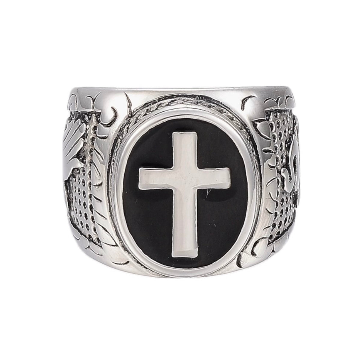 Ring with stainless steel cross
