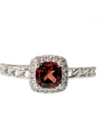 Anello con Granato rosso in argento 925 - Regolabile