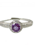 Anello con Ametista in argento 925 - Regolabile