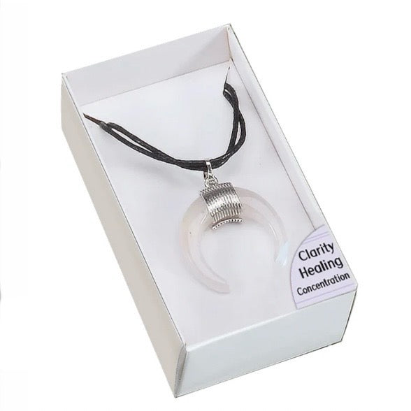 Collana amuleto Cristallo di Rocca - Guarigione, Chiarezza, Concentrazione - clorophilla-shop