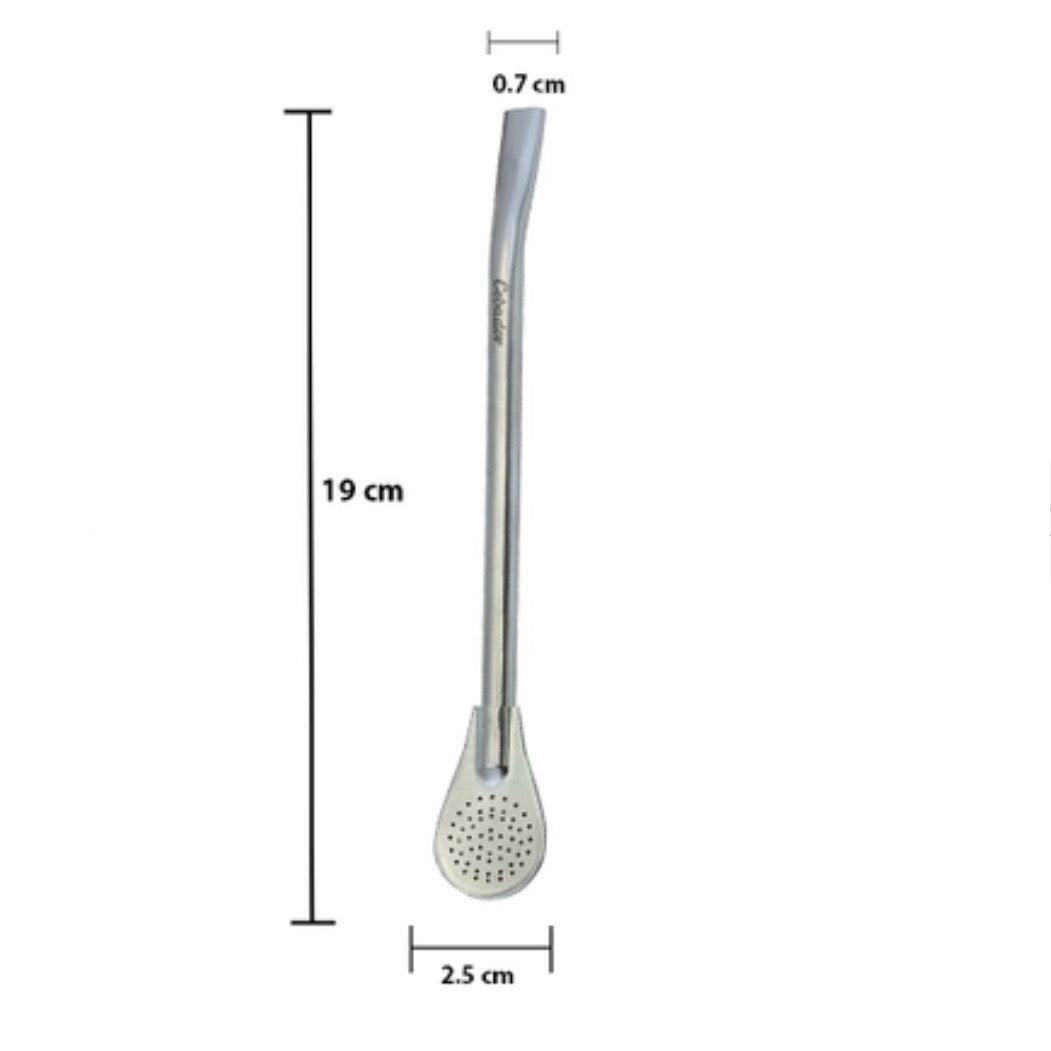 Bombilla Cuchara per Mate - cannuccia in metallo per Yerba Mate