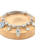 BRACCIALE AMULETO NAZAR IN ACCIAIO INOX - Protezione malocchio