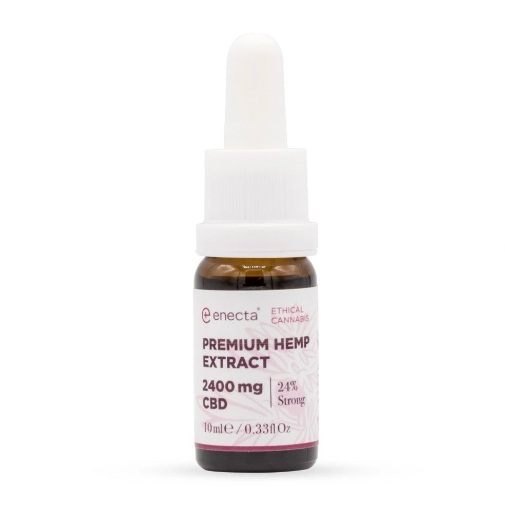 Enecta Premium Hemp Extract 24% Olio di CBD 2400 mg antinfiammatorio, antidolorifico e miorilassante Strong - Massima concentrazione di CBD 10ml - clorophilla-shop