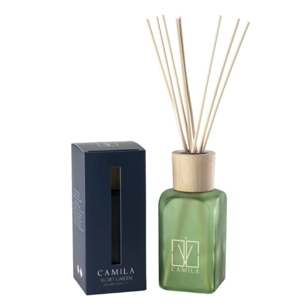 CAMILA HYPNOTIC - fragranza SECRET GARDEN - SANDALO E BERGAMOTTO Diffusore a Bastoncini Profumatore d'ambiente - 100/200/500ml - clorophilla-shop