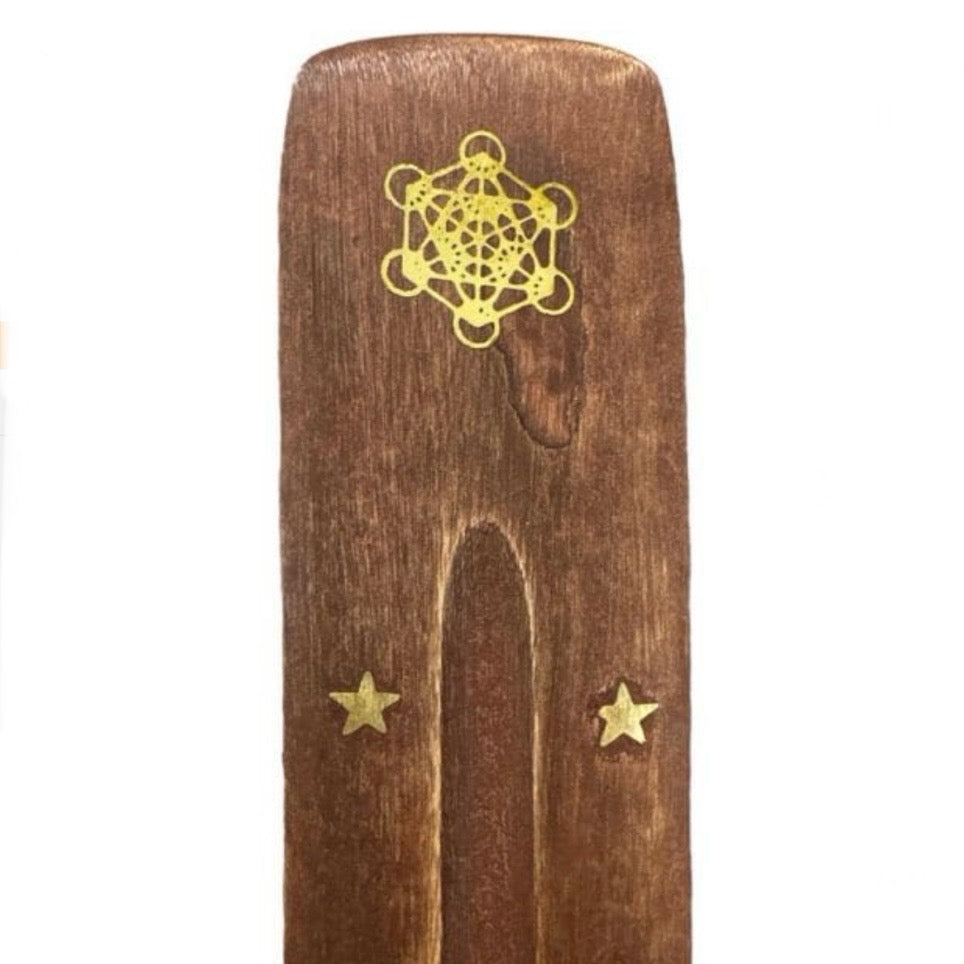 Metatron Burn in mango wood for incense in sticks - PortaAmentlo Stick 25cm