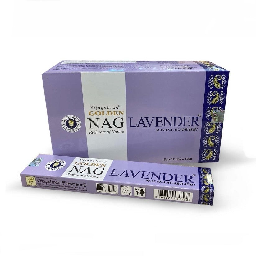 Vijayshree Golden Nag Lavender Incenso in bastoncini - Stick 15g –  clorophilla-shop