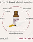 Enecta Premium Hemp Extract 24% Olio di CBD 2400 mg antinfiammatorio, antidolorifico e miorilassante Strong - Massima concentrazione di CBD 10ml - clorophilla-shop