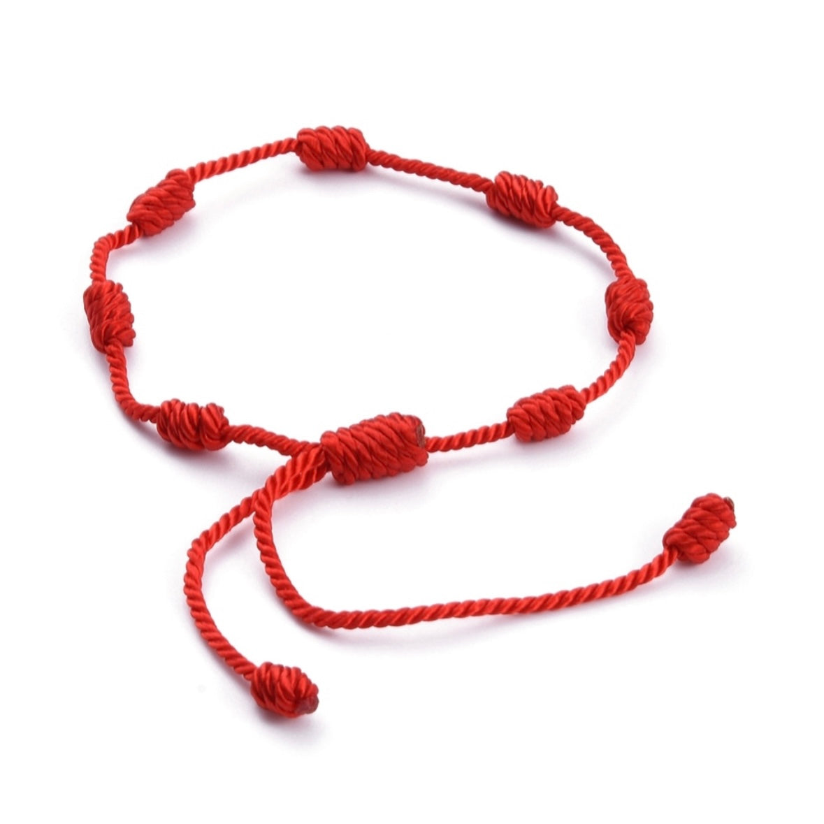 Bracciale Portafortuna Occhio Di Cristallo Blu Con Filo Rosso - Regolabile, Regalo Elegante - 2