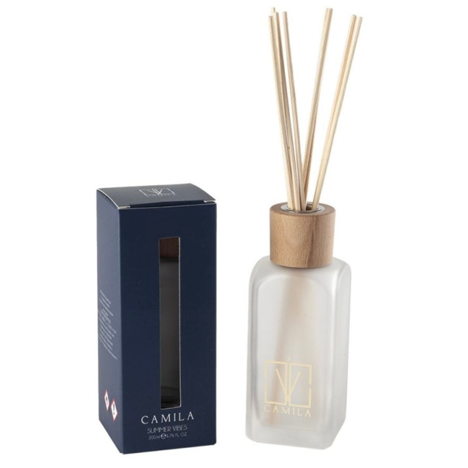 CAMILA MAGNETIC - fragranza SUMMER VIBES PESCA E CASSIS Diffusore a Bastoncini Profumatore d'ambiente - 100/200/500ml - clorophilla-shop