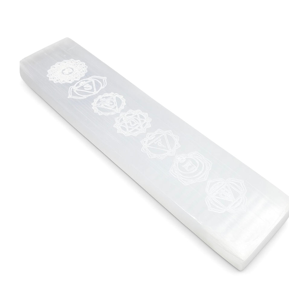 PIATTO IN SELENITE 7 CHAKRA - Ricarica cristalli