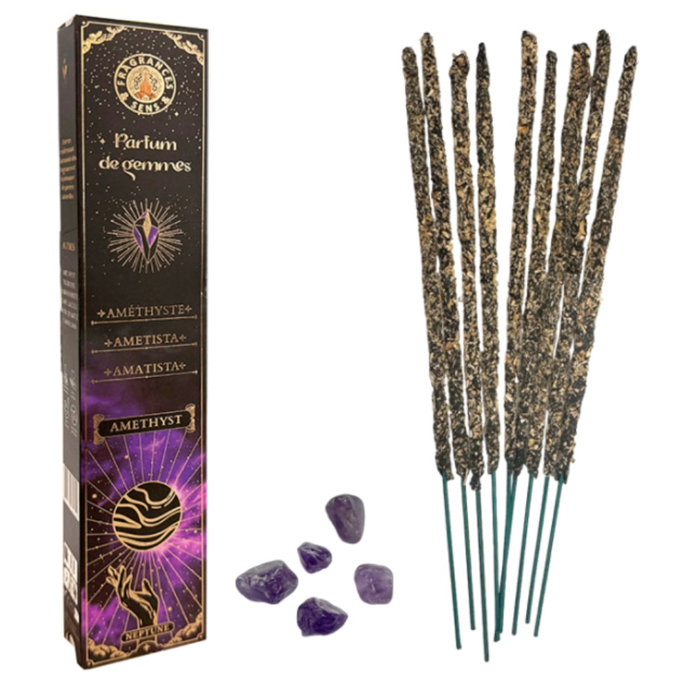 Parfum de Gemmes incense in sticks and fragments of natural stone in flakes - Amethyst