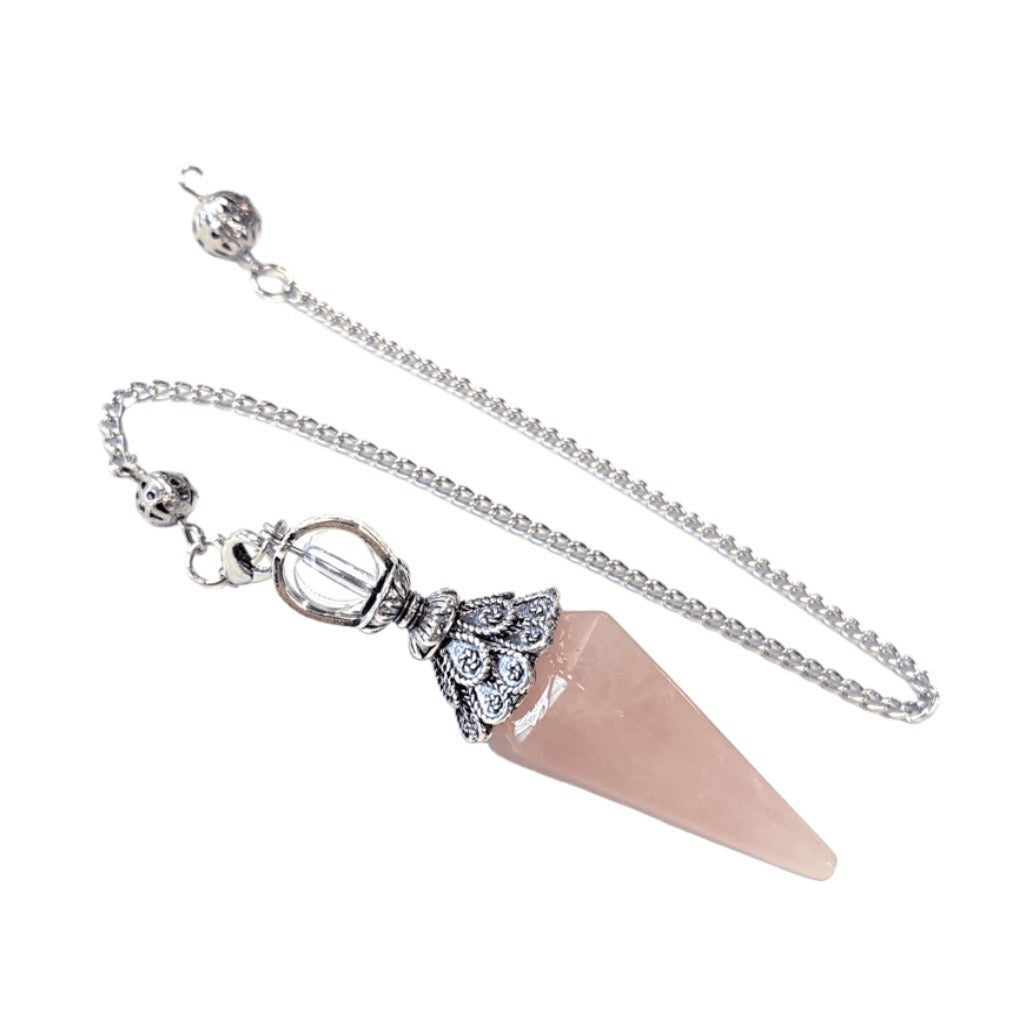 Pink quartz pendulum - inner peace and joy of life