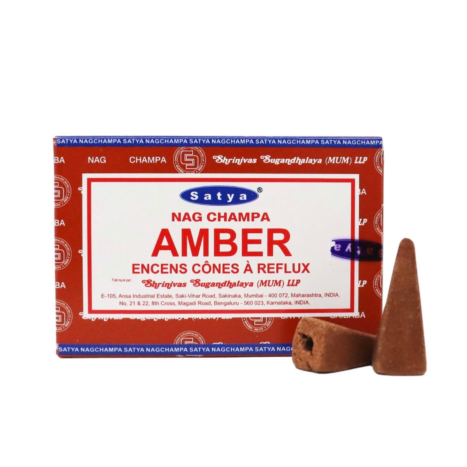 Satya AMBER Coni Incenso a Reflusso Backflow per Bruciaincenso a cascata