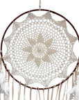 Acchiappasogni bianco con piume - Diametro 40cm
