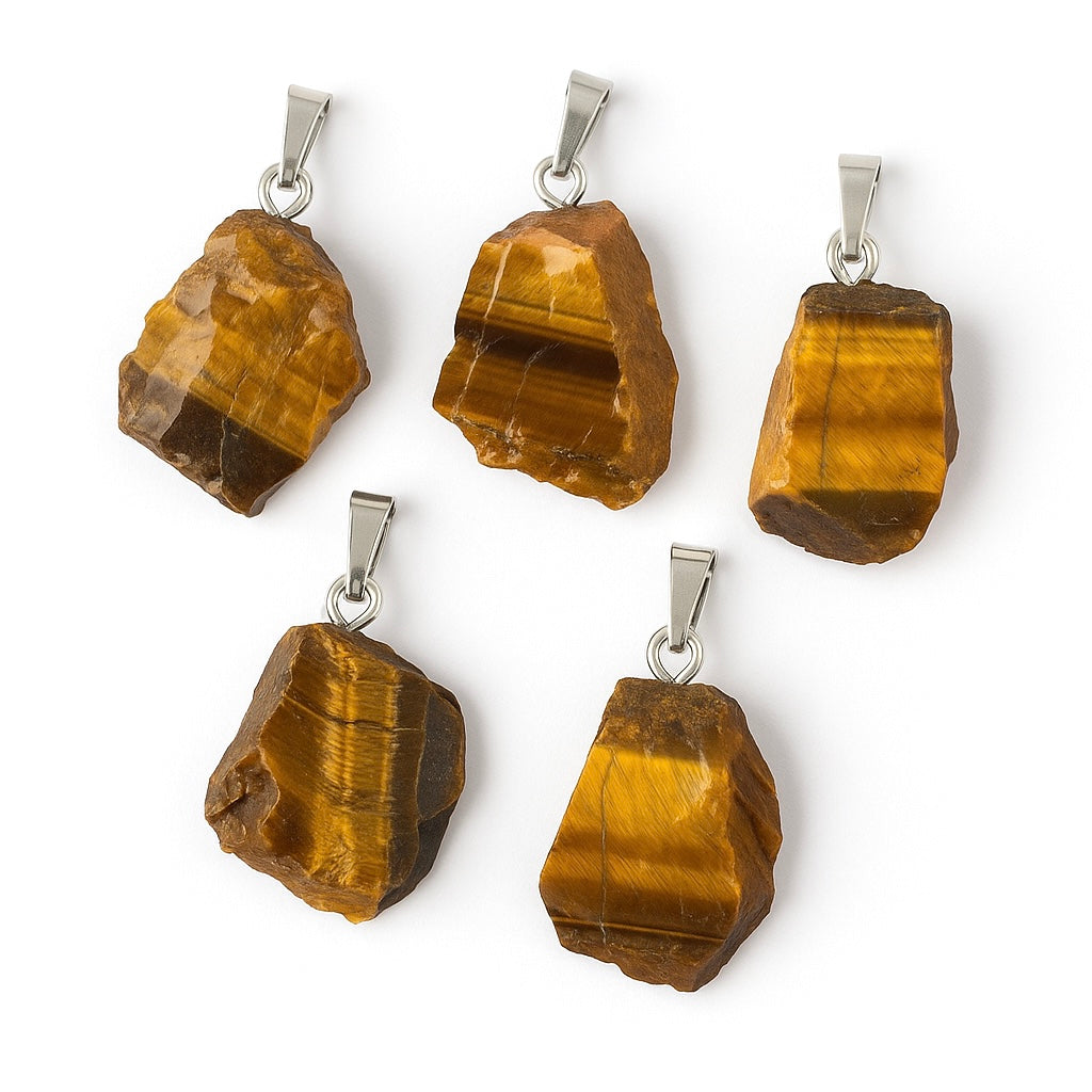 Pendant in the eye of raw tiger - energy and vitality