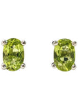 Orecchini solitario con Peridoto in rame bianco