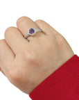 Anello con Ametista in argento 925 - Regolabile