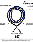 Samsara Mala Tibetana Lapislazzuli e Onice nero - Collana Rosario 108 grani