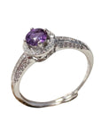 Anello con Ametista in argento 925 - Regolabile
