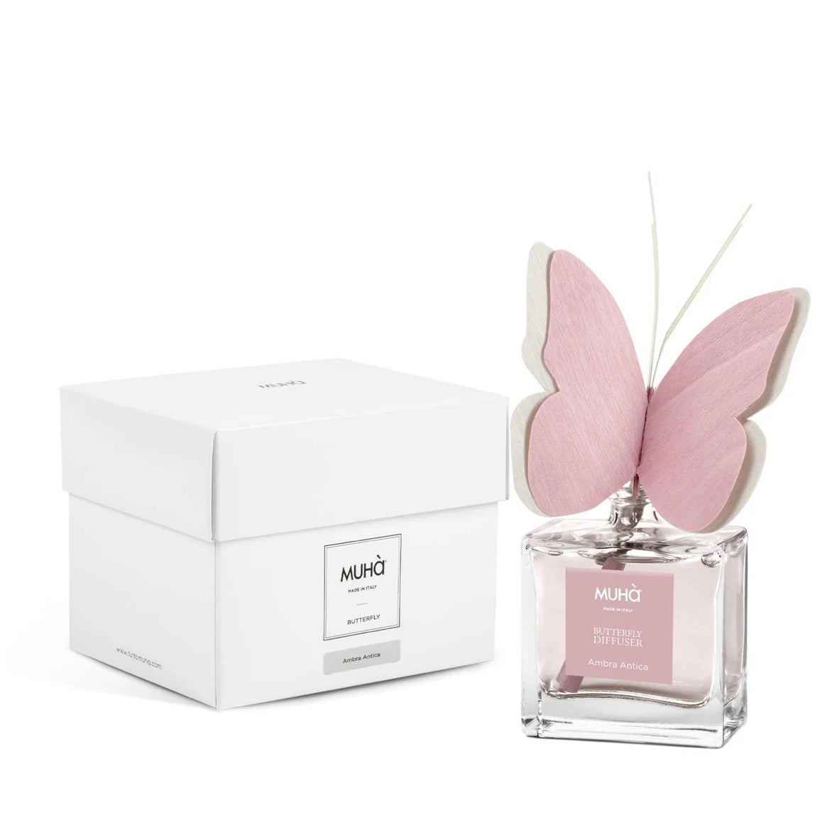 Muhà Butterfly Diffuser Ambra Antica - Environment Perfumer with 50ml butterfly
