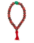 Bracciale in osso di Yak rosso decorato - Purezza, forza e coraggio