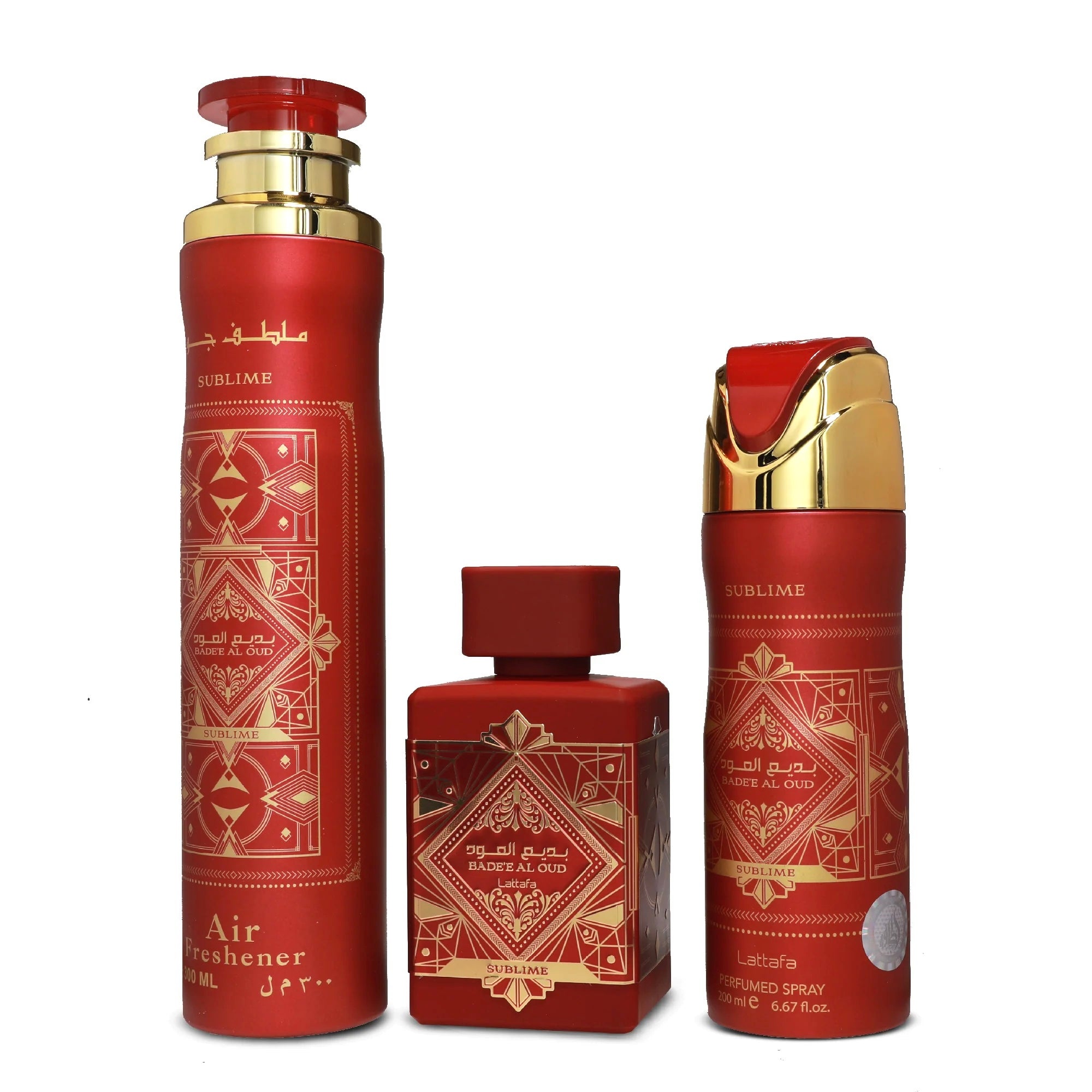 Lattafa Gift set BADE'E AL OUD SUBLIME Profumo, deodorante e deodorante ambiente  - Confezione regalo