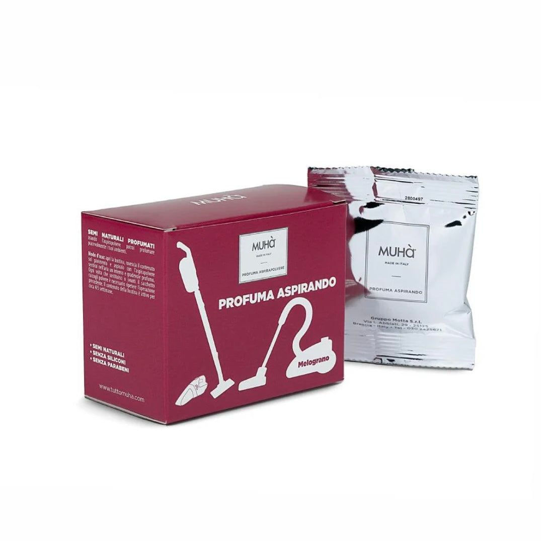 Muhà smells like vacuum cleaner in sachets - pomegranate