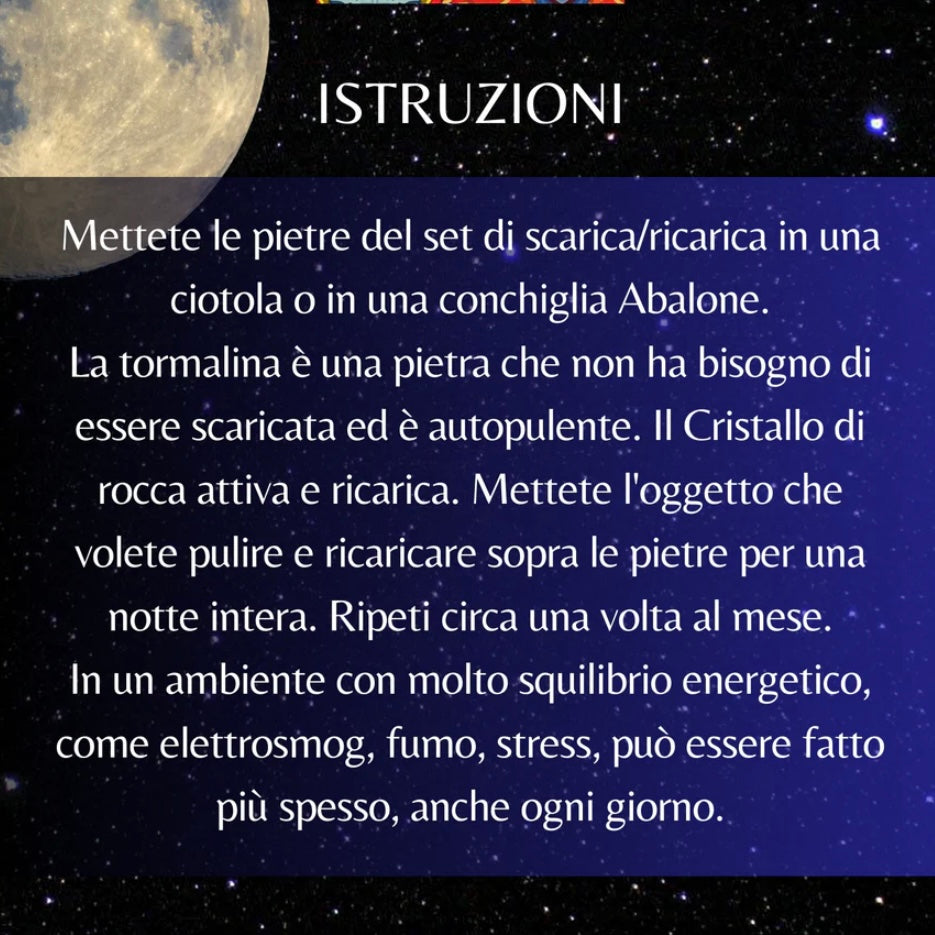 Samsara Kit Purification Pietre to load and download Mineral Quality A - Rocca crystal and black tour Up load/unloading