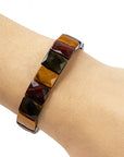 Faceted stone bracelet in tiger eye - strength and courage