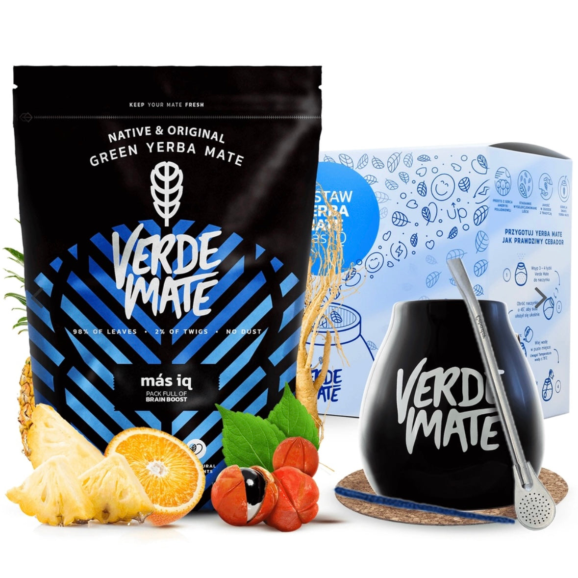 Verde Mate Set completo Yerba mate Mas IQ - Adatto a principianti ed esperti