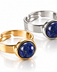 ANELLO MINIMAL LAPISLAZZULI - acciaio inossidabile regolabile
