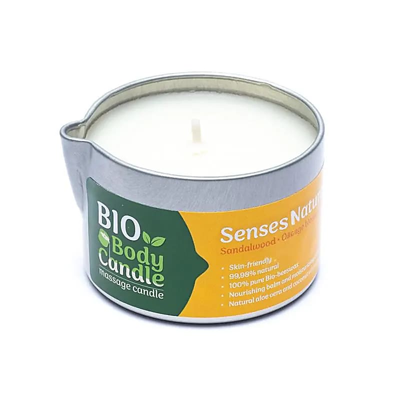 BIO candela da massaggio organica - Sandalo e fiori d'arancio