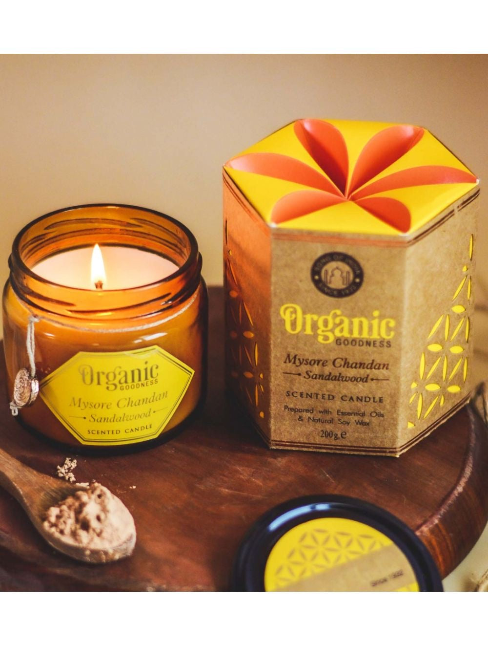 Organic Goodness MySore Chandan - Sandal wood candle - Made in India