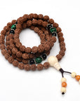 Collana Mala elastica Buddhista in Rudraksha