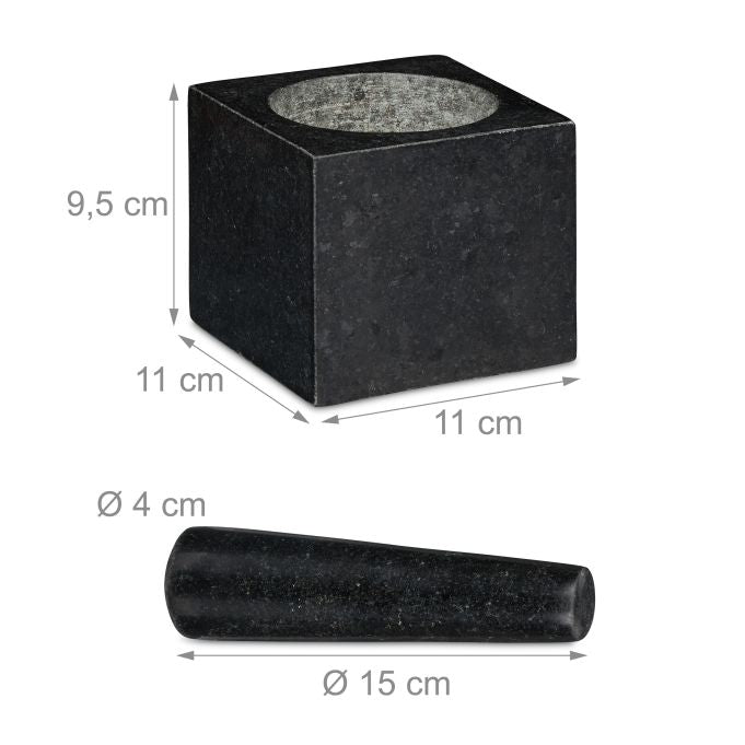 Square granite mortar - useful for creating mix of incense in grains, resins and herbs