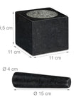 Square granite mortar - useful for creating mix of incense in grains, resins and herbs