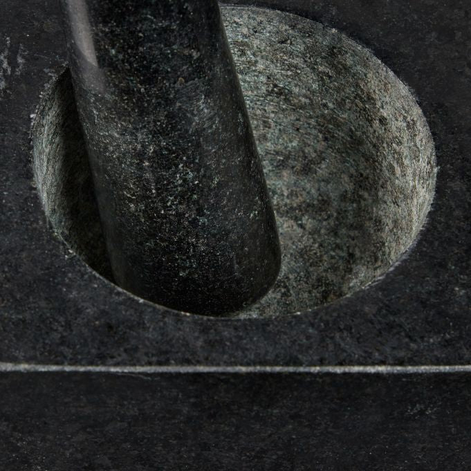 Square granite mortar - useful for creating mix of incense in grains, resins and herbs