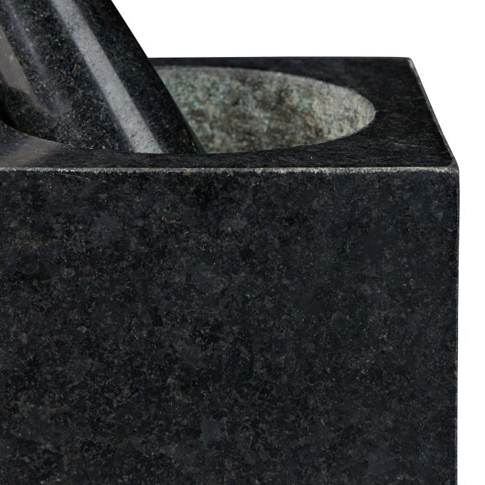 Square granite mortar - useful for creating mix of incense in grains, resins and herbs