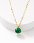 COLLANA CON MALACHITE IN ARGENTO 925 PLACCATO ORO - Trasformazione ed equilibrio