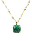 COLLANA CON MALACHITE IN ARGENTO 925 PLACCATO ORO - Trasformazione ed equilibrio