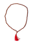 Mala Tibetana Rudraksha e Pietra di luna pesca - Collana Rosario 108 Grani